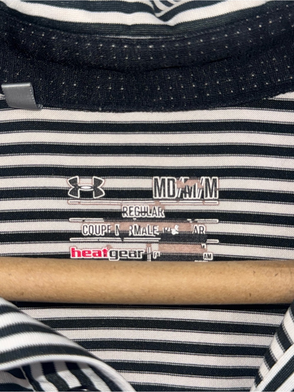 Under Armour Black & White Striped Men’s Polo - Picture 3 of 3